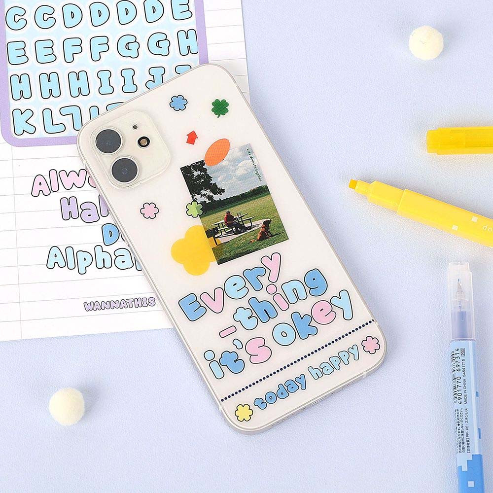Usage Example - Ddung Phabet Transparent Line Alphabet Sticker Set